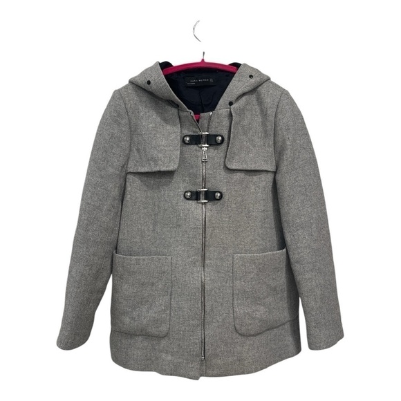 ZARA Woman Gray Wool blend Coat size M - Picture 3 of 12